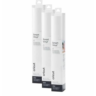Imagem de Cricut Vinil permanente inteligente, branco, pacote com 3 rolos de 0,9 m (33 x 91 cm) Vinil para artesanato adesivo - Corte Matless para cortes de até 3,6 m com Maker 3 / Explore 3 máquinas