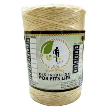 Imagem de Barbante Sisal 3mm Rolo 300 Metros Artesanato Decoração Amarração Tapete