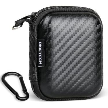 Imagem de Capa de fone de ouvido RISETECH para fone de ouvido, capa de transporte à prova d'água, rígida, de EVA, para armazenamento de fone de ouvido, pequena bolsa, Preto
