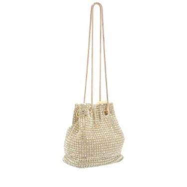 Imagem de Bolsa de Strass Bucket Bag Lya Bauarte, Ouro