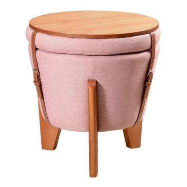 Imagem de Puff 3 em 1 de Madeira e Espuma D26 - Suporta 150kg - Confortse, Rosa