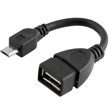 Imagem de Cabo Adaptador OTG USB Fêmea para MiniUSB V8  Conecte Teclado, Mouse, 
