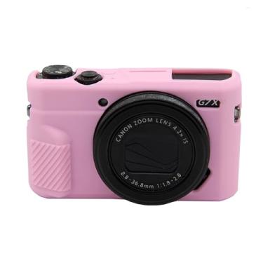 Imagem de Capa para câmera G7X Mark II, capa protetora de silicone macio ultrafina e leve para câmera Canon PowerShot G7X Mark II (sem capa de lente) (rosa)