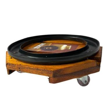 Imagem de Suporte de Madeira Para Gás 30 cm Rodinhas Transparente - NEWTEC