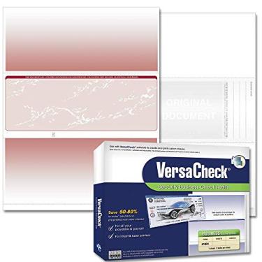 Imagem de VersaCheck Cheques seguros – 1000 verificações de vales de negócios em branco – Borgonha Prestige – 1000 folhas formulário #1001 – verifique no meio