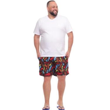 Imagem de Bermuda tactel short mauricinho plus size estampado verão praia mascul