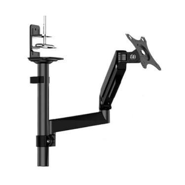 Imagem de LICONG-2020 Braço de suporte de exibição, braço de montagem de monitor único, cabide de monitor de mola a gás totalmente ajustável de 13 a 34 polegadas com base em C e VESA 75/100 mm, comporta suporte