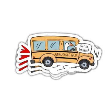 Imagem de Adesivo de vinil resistente à água com 3 peças Struggle Bus Drive Get in Bestie, Struggle Bus Mental Health Anxiety, adesivo de vinil cortado à prova d'água para garrafa de água, copo e capa de
