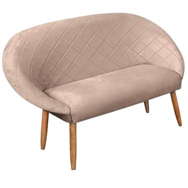 Imagem de Namoradeira Sofá 2 lugares para sala de estar recepção Escritório Sala de espera resistente Confortável pés de madeira resistente MOBLAN decor (ROSE)
