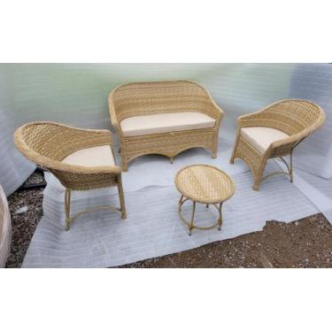 Imagem de Jogo Sofá Poltronas De Varanda Área Externa Fibra Sintética Varanda Sa