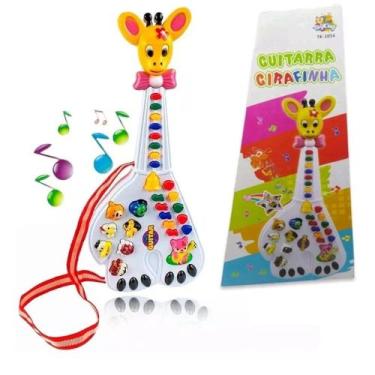 Imagem de Guitarra de Brinquedo Infantil Musical Girafinha Com Sons de Bichinhos