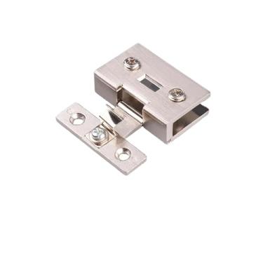 Imagem de 1 peça de vidro porta dobradiça armário exibição vinho dobradiças móveis ferragens dobradiça armário portão grampo punch-free móveis acessório (pequeno quadrado prateado)