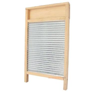 Imagem de Tábua Com Esfregadeira Para Lavar Roupas Tanque Com Porta Sabão De Mad