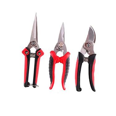 Imagem de Tesoura de Cortar Grama, Tesoura Manual de Jardim Com Lâminas de Aço Inoxidável para Aparar Poda 3 Peças Tesoura de Poda de Jardinagem Profissional