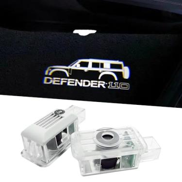 Imagem de BuJinZeTui 2 peças de luzes de LED para porta de carro, logotipo do projetor, compatível com Defender (L663; 2020-presnet), luz fantasma sombra, cortesia, luz de boas-vindas a laser (defender 110)