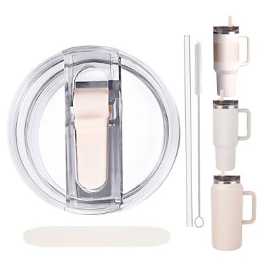 Imagem de Tampa de substituição à prova de vazamento com canudo - Adequado para copo Stanley ProTour Quencher 1,134 g e Quencher H2.0 1,134 g, 1,814 g (Cream-A, 1,134 g e 1,814 g)