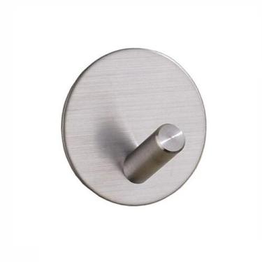 Imagem de Kit C/ 4 Ganchos Cabide Parede Adesivo Redondo Inox - Comfortdoor