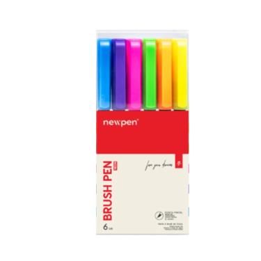 Imagem de Brush Pen Newpen neon 06 Cores - newpen