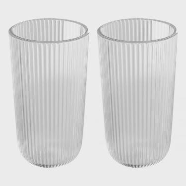 Imagem de Conjunto 2 Copos Altos de Vidro Lines 450ml 20642 - Wolff