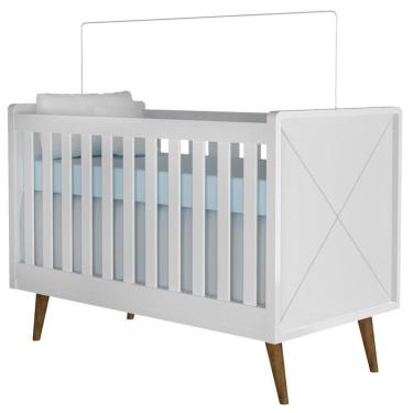 Imagem de Berço Americano Lorena Retrô Branco Acetinado - Carolina baby