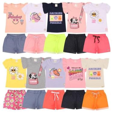 Imagem de Kit 4 Peças Sortidas Menina 2 Conjuntos Verão Infantil - Bykyko, 1
