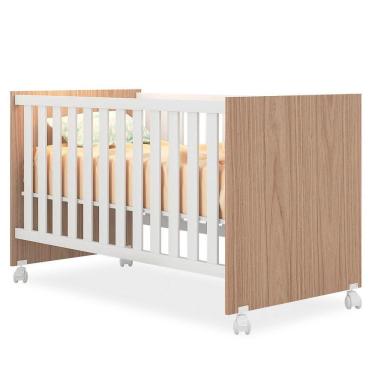 Imagem de Berço Vira Mini Cama Doce Sonho Com Rodizios Carvalho branco