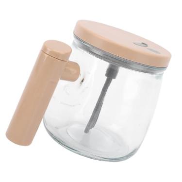 Imagem de Luqeeg Caneca de 400 ml, caneca de café de mistura de vidro, copo de mistura elétrica com tampa e alça, copo de mistura automática leve para café, leite e matcha