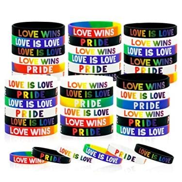 Imagem de 30 pulseiras de silicone para conscientização do câncer, pulseiras elásticas inspiradoras, acessórios de borracha Hope Faith para conscientização da prevenção do câncer, 8 inches or 20 cm, Borracha