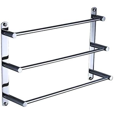 Imagem de 3FLQOOPP Prateleira minimalista moderna, toalheiro de parede, toalheiro de três camadas de aço inoxidável moderno cozinha doméstica 60 cm decoração em casa cozinha e banheiro hotel escritório, 30 cm
