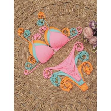 Imagem de Kit 3 Biquínis DS Empina Bumbum Cortininha, Calcinha Fio com Bojo e Fo