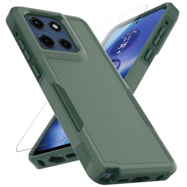 Imagem de Capa para Moto G Stylus 2025: Capa protetora de camada dupla para celular resistente à prova de choque com protetor de tela - proteção militar resistente - para Motorola Moto G Stylus 2025, verde