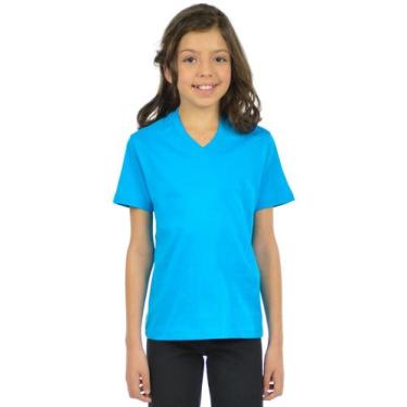 Imagem de Camiseta algodão deconte v infantil unissex fenomenal, Azul turquesa, 