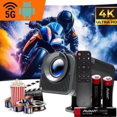 Imagem de Projetor Android 13 HY320 com Netflix, HDMI, Bluetooth e Projeção em A
