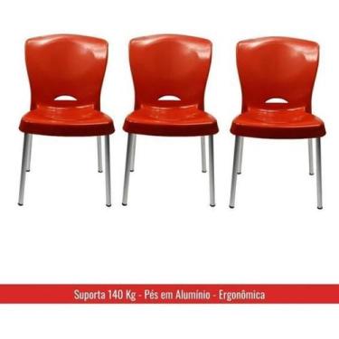 Imagem de 3 Cadeiras Lola Plástico Com Pés De Alumínio - Ecomobili - JSN