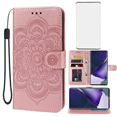 Imagem de Bohefo Capa carteira para Galaxy S22 Ultra/Samsung S22 Ultra S908U com protetor de tela de vidro temperado, capa flip de couro com suporte para cartão de crédito para Samsung Galaxy S22 Ultra 5G ouro