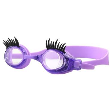 Imagem de menolana Crianças Nadar óculos Goggles de cartoon copos de natação confortáveis ​​Visualização clara Os olhos da piscina oculares da piscina de óculos para, Roxo