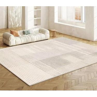 Imagem de Tapete nórdico simples para sala de estar, sofá, área de decoração de quarto, tapete de chão para casa, mesa de centro, sala de estar, tapete grande (180 x 280 cm, 71 x 110 pol./Pêlo de laço - 1)