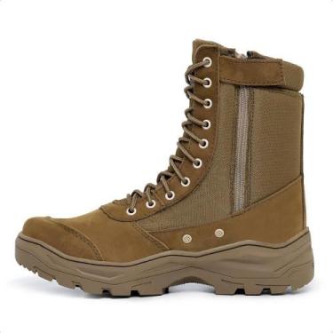 Imagem de Bota Exercito Selva Com Zíper Lateral Modelo Coyote Padrão EB Cano Alt