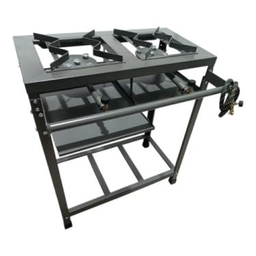 Imagem de Fogão Industrial 2 Bocas – Queimadores Potentes + Mangueira e Registro