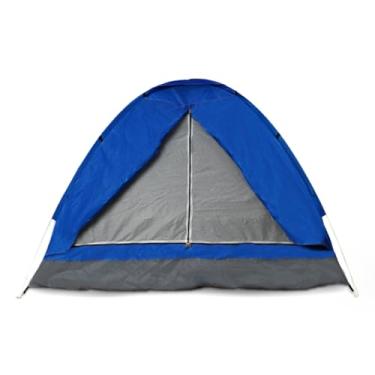 Imagem de Barraca de Camping Iglu 4 Pessoas, 200x200x135cm, Poliéster Impermeável, Azul e Cinza