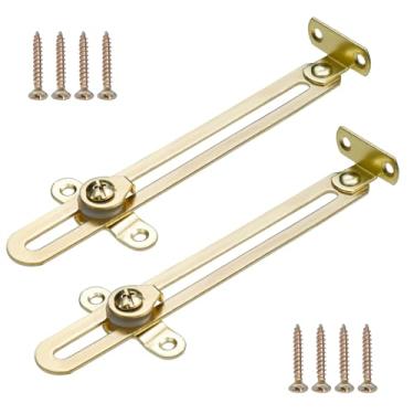 Imagem de LC LICTOP Suporte de tampa de ajuste, dobradiça, conectores dobráveis, ferragens para caixa de madeira, manivela de armário de móveis vintage, 14,5 cm, faixa ajustável, 17 cm, comprimento, ouro, 2