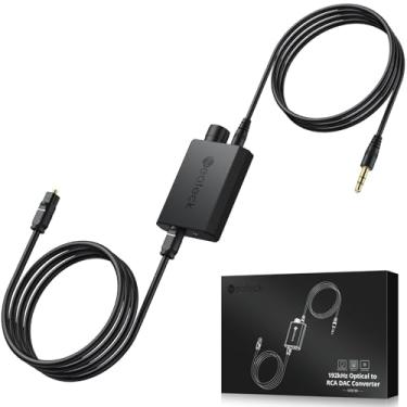 Imagem de Neoteck Conversor digital para analógico de 192 kHz com ajuste de volume, conversor óptico para 3,5 mm com chipset amplificador integrado conversor DAC compatível com fones de ouvido de 3,5 mm