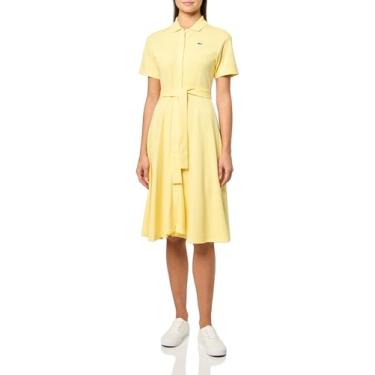 Imagem de Lacoste Vestido polo feminino justo e flare, Amarelo, 38