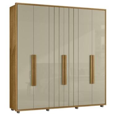 Imagem de Guarda Roupa Casal 230cm Com 6 Portas Barok Opala/Cumaru Z10 - Mpozena