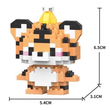 Imagem de Brinquedo Blocos de Montar Infantil Brinquedo Educativo Animais De Bri