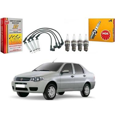 Imagem de Kit Vela Ngk Cabo Siena 1.8 8v 2004 A 2011