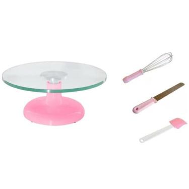 Imagem de Bailarina Giratória De Vidro Para Confeitar Rosa Claro,Espátula Lisa,B