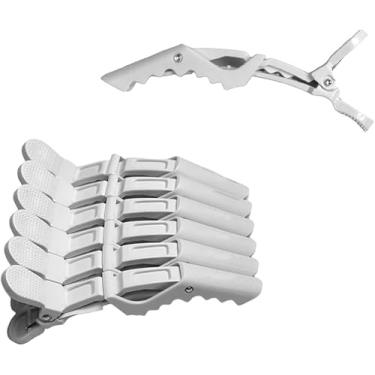 Imagem de Kit com 6 Presilhas Prendedor de Cabelo Tipo Crocodilo Profissional – Clips Resistentes para Salão, Cabeleireiro, Penteado, Maquiagem, Barbeiro e Uso Diário – Alta Fixação e Durabilidade