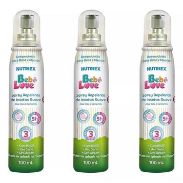 Imagem de Kit 3x Bebê Love Repelente contra Inseto P/ Bebe E Mamãe Suave 100ml 5