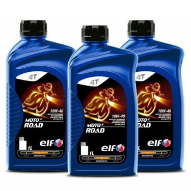 Imagem de Kit 3x Óleo para Moto 10w-40 Semi-sintético Elf Moto 4 Road